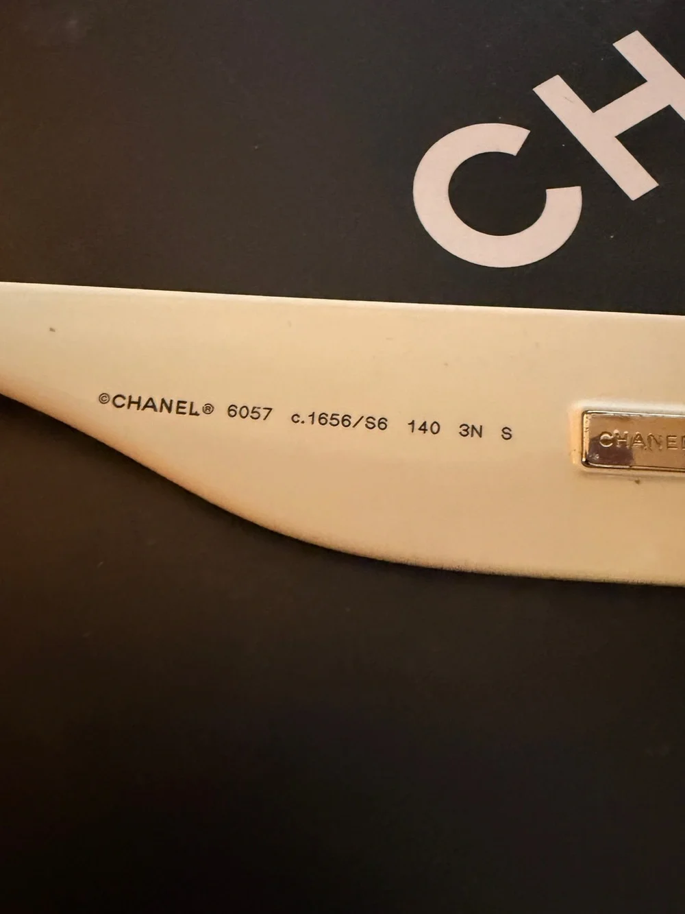 NWOT Authentic CHANEL 6057 Black White CC Shield Sunglasses